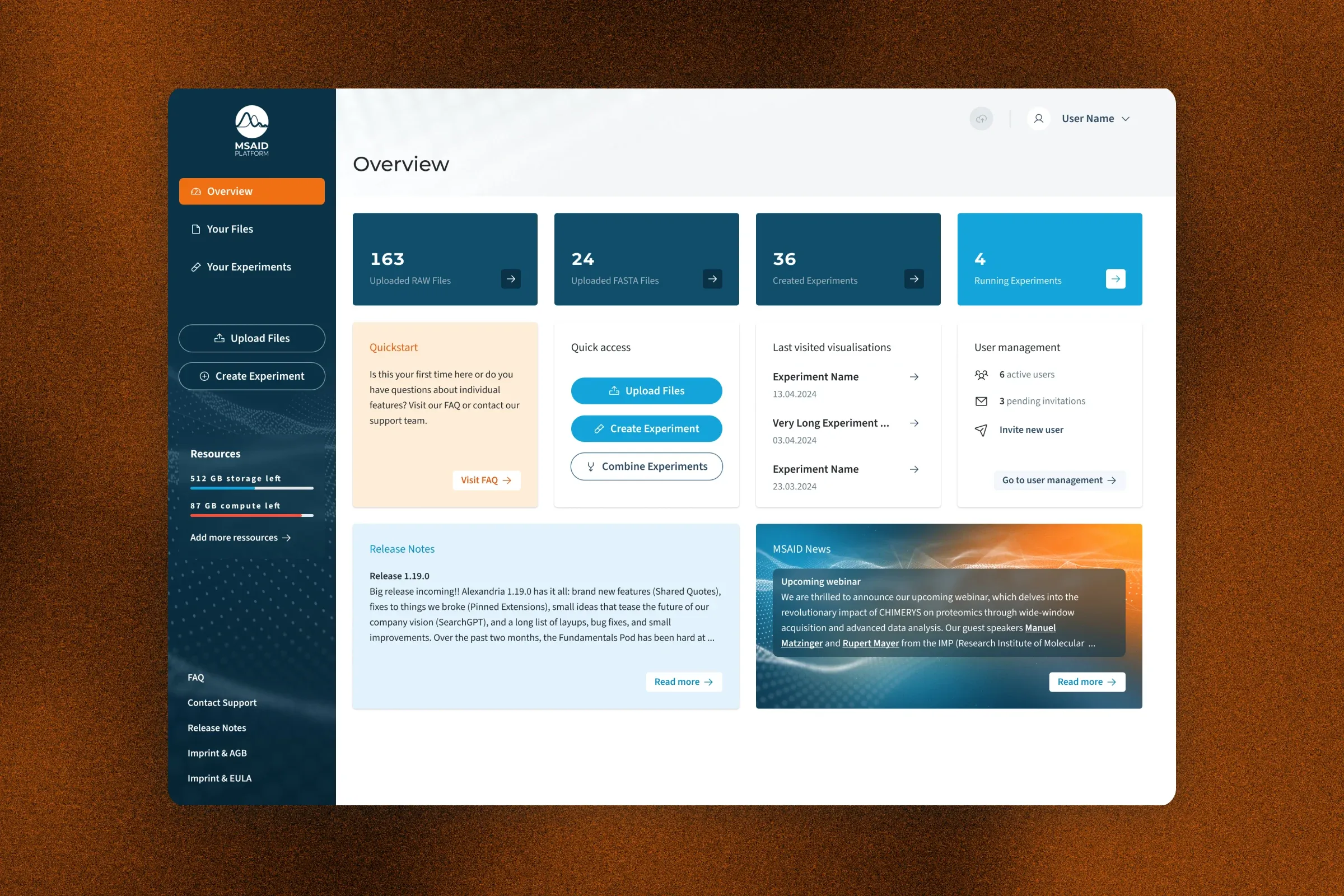 MSAID Platform — interface